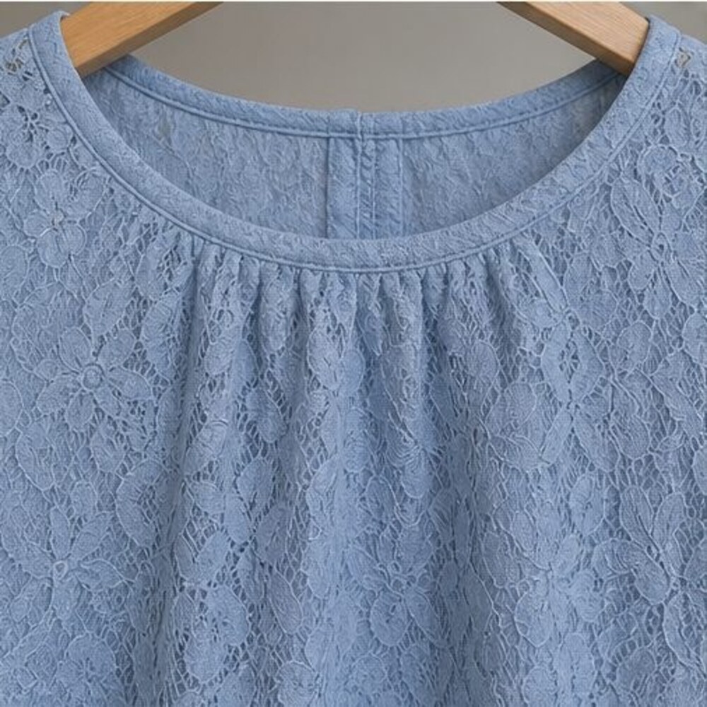 Blue Wrap Blouse - Picture 4 of 6